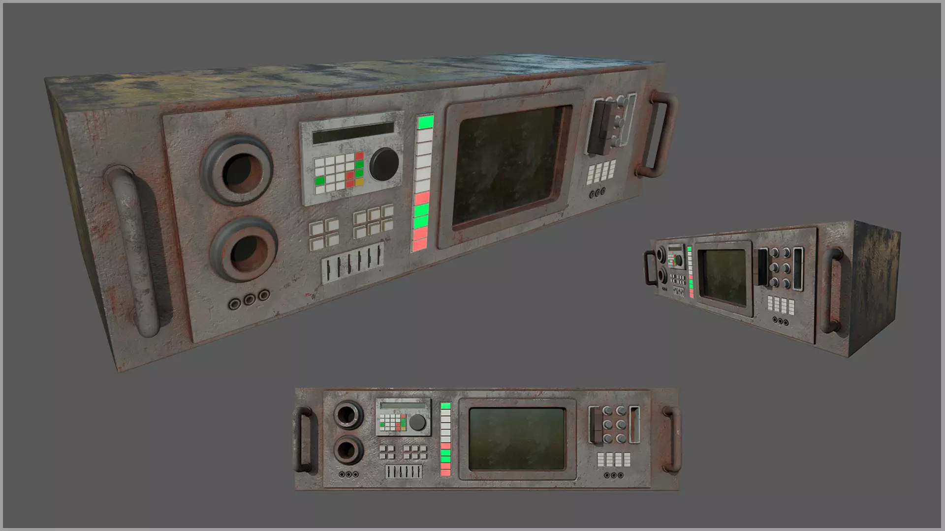 Server Rack - Cartridge Console Var 2 for sci-fi indoor scene Low-poly 3D model