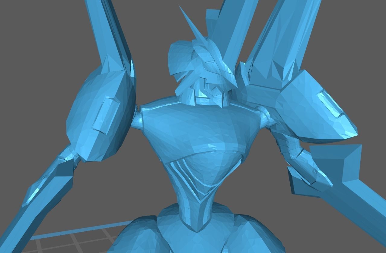 Duramon golden robot with two wings 3D print model_7