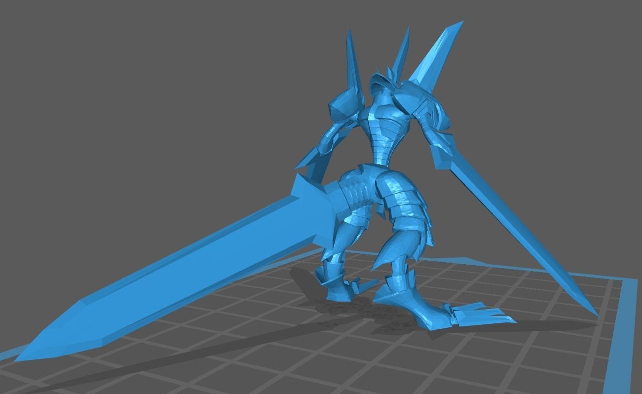 Duramon golden robot with two wings 3D print model_5