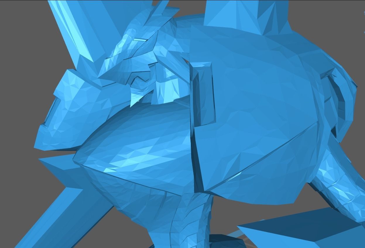 Duramon golden robot with two wings 3D print model_8