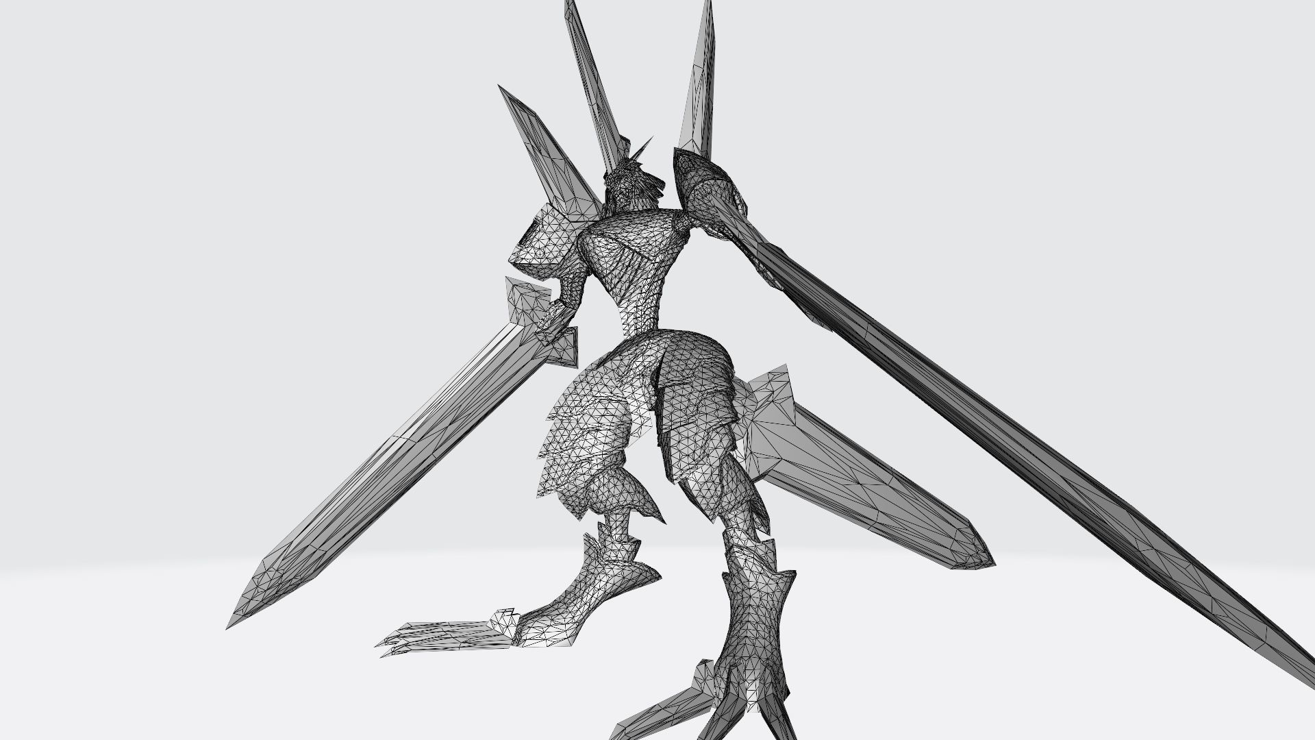 Duramon golden robot with two wings 3D print model_9