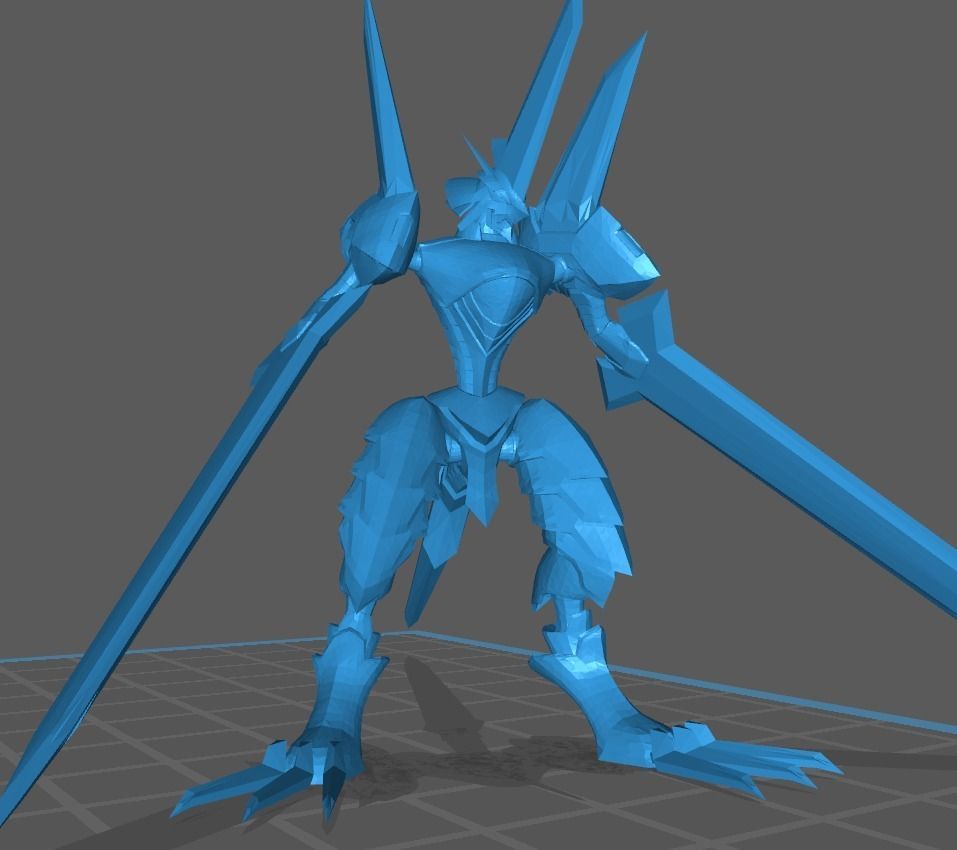 Duramon golden robot with two wings 3D print model_6