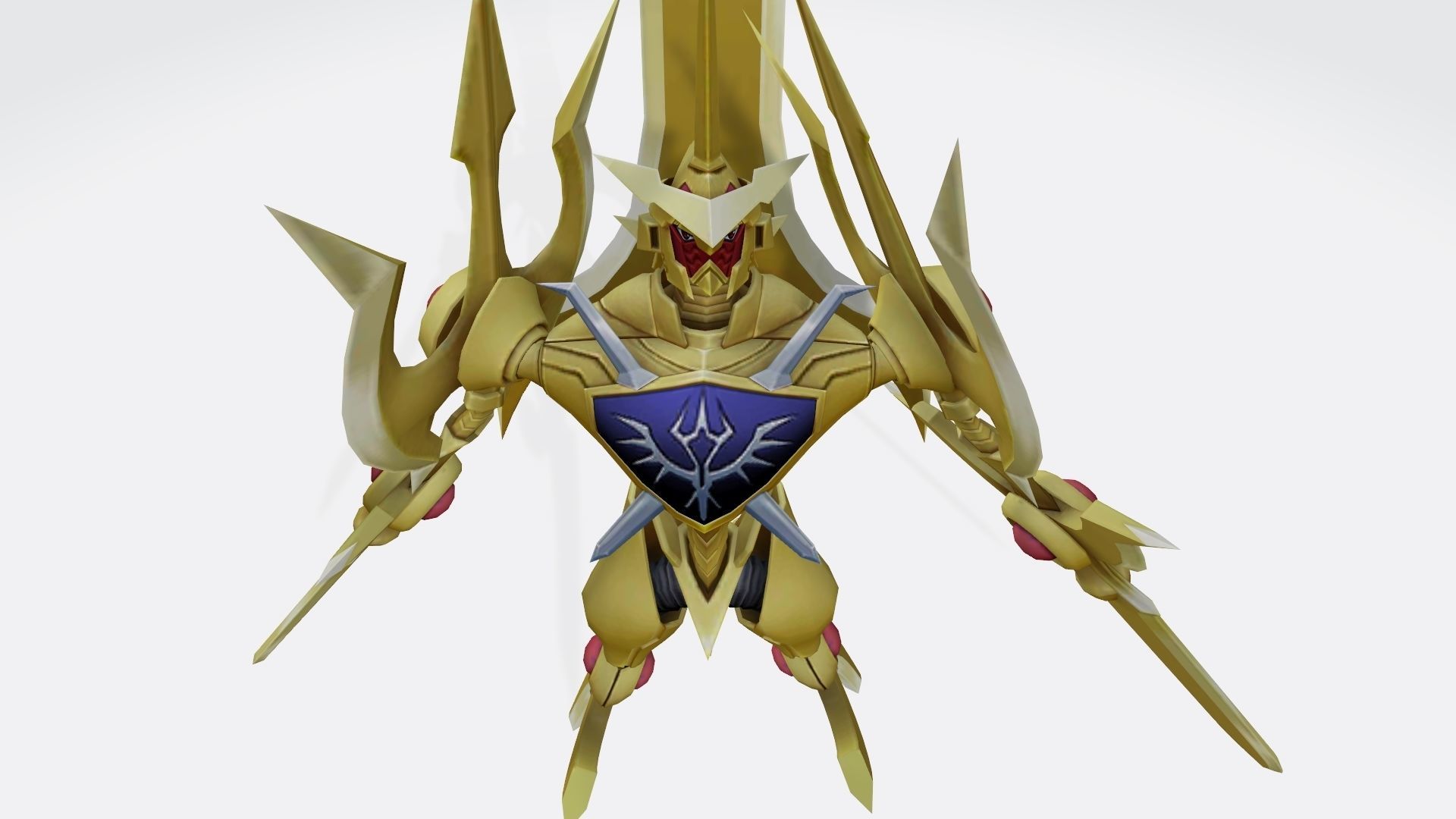 Durandamon golden sword wielding character 3D print model_5