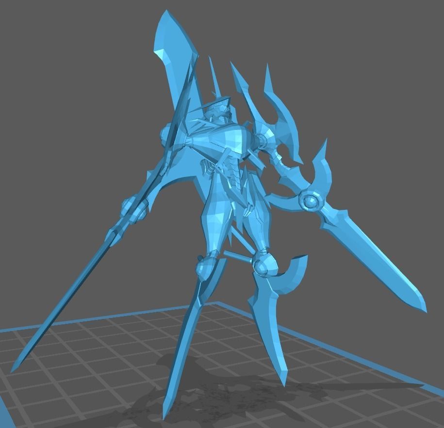 Durandamon golden sword wielding character 3D print model_8