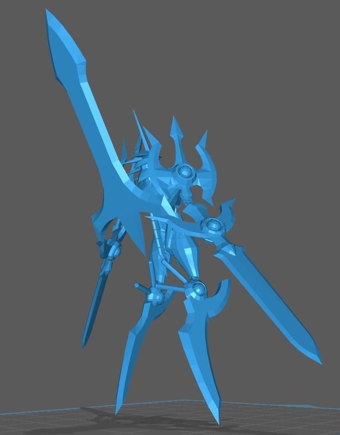 Durandamon golden sword wielding character 3D print model_7