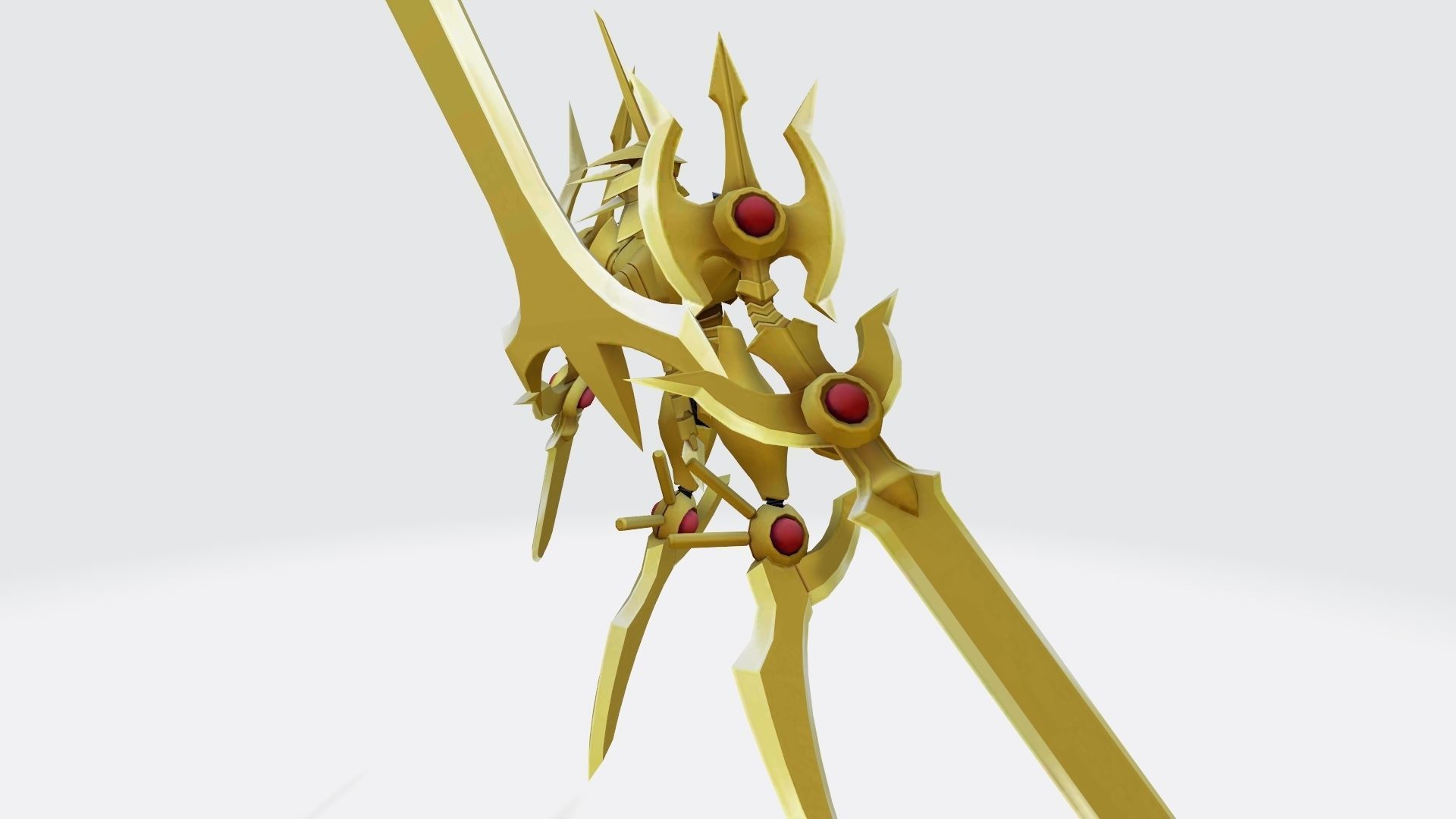 Durandamon golden sword wielding character 3D print model_3