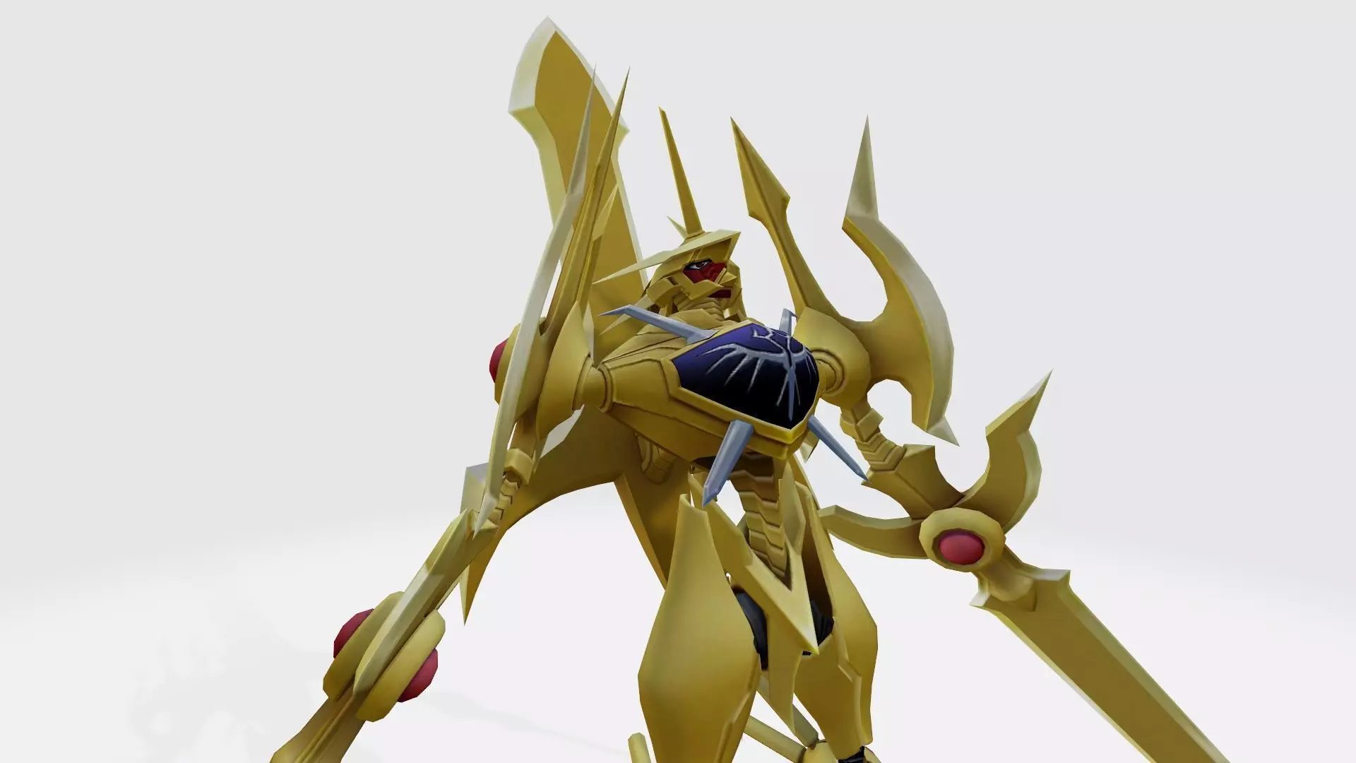 Durandamon golden sword wielding character 3D print model_0