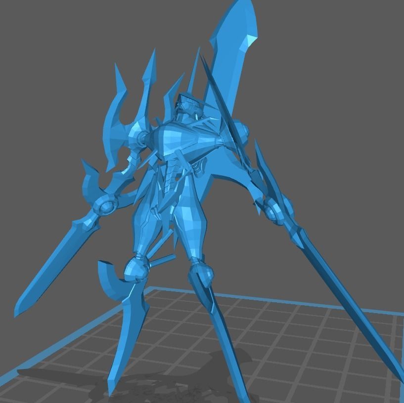 Durandamon golden sword wielding character 3D print model_9