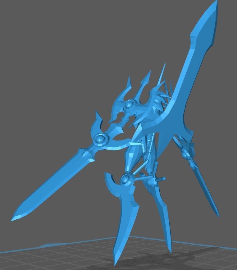 Durandamon golden sword wielding character 3D print model_6