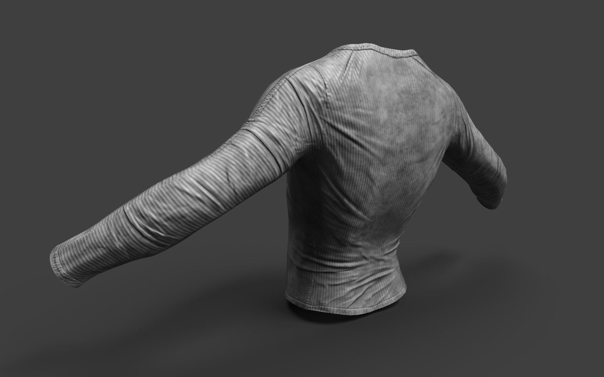 Dirty Long Sleeved T-Shirt Low-poly 3D model_4