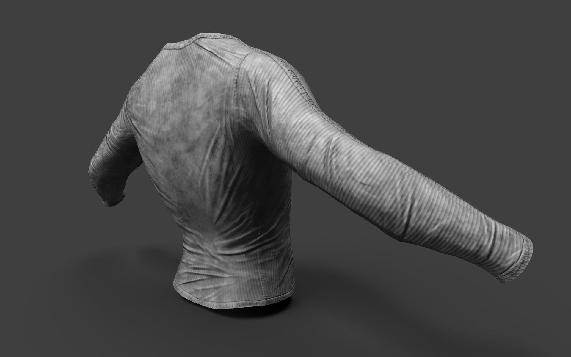Dirty Long Sleeved T-Shirt Low-poly 3D model_6