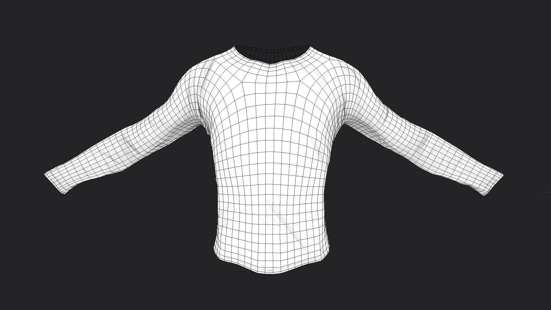 Dirty Long Sleeved T-Shirt Low-poly 3D model_8