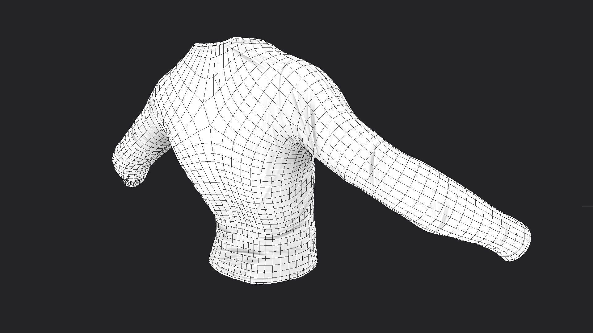 Dirty Long Sleeved T-Shirt Low-poly 3D model_2