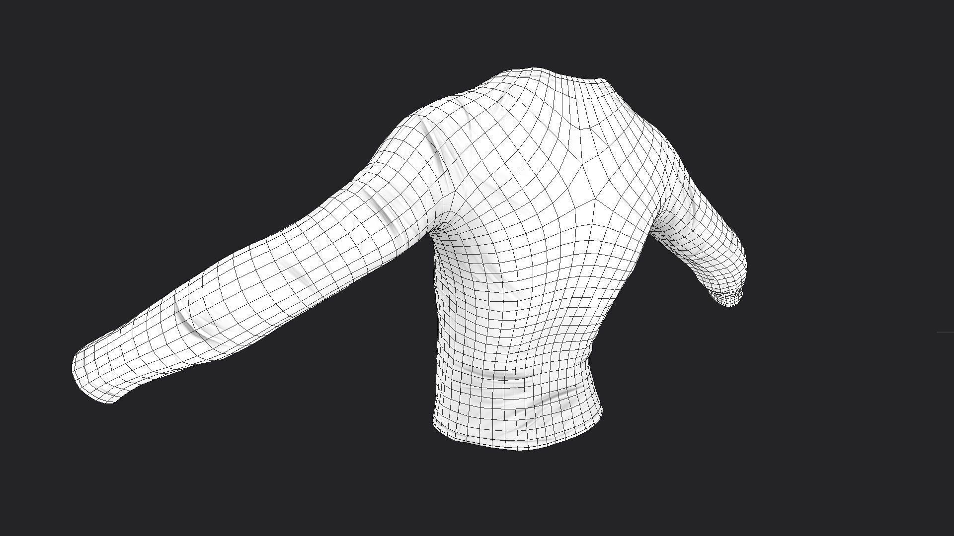Dirty Long Sleeved T-Shirt Low-poly 3D model_10