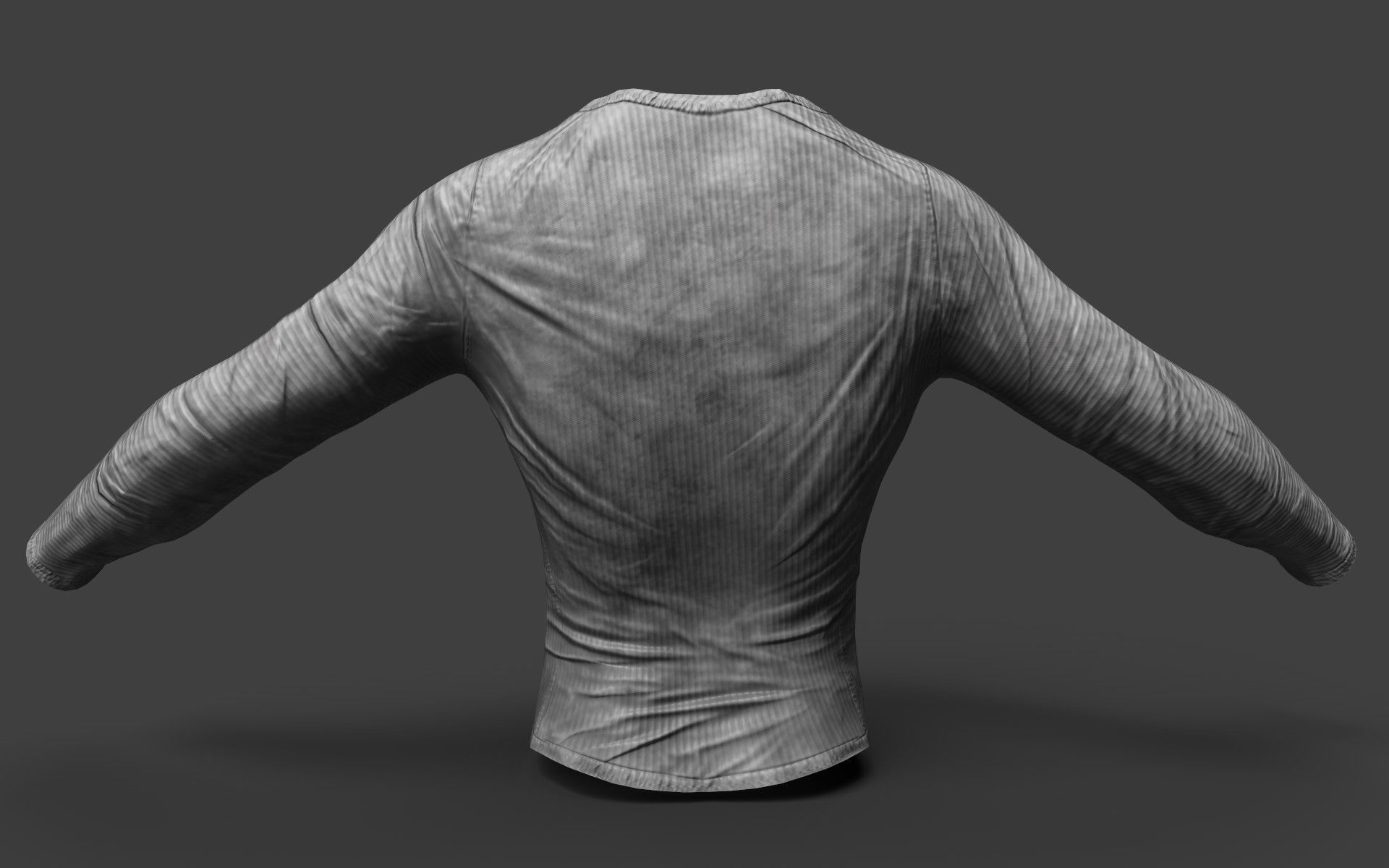 Dirty Long Sleeved T-Shirt Low-poly 3D model_5