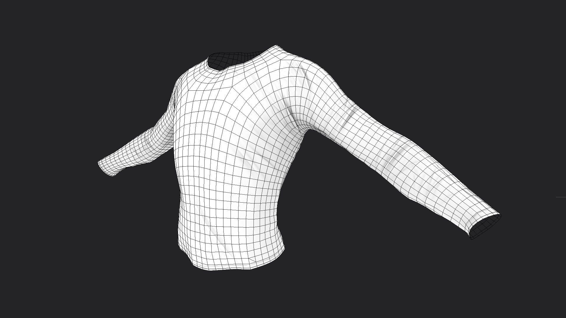 Dirty Long Sleeved T-Shirt Low-poly 3D model_9