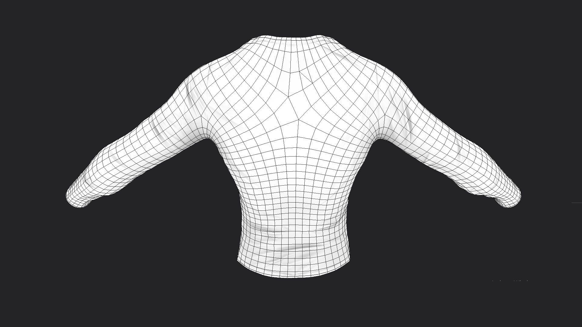 Dirty Long Sleeved T-Shirt Low-poly 3D model_1