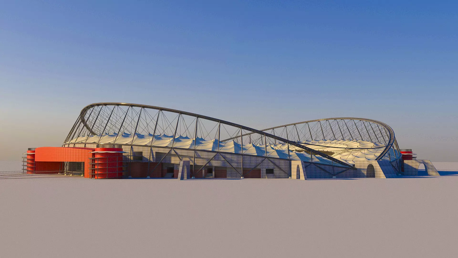 Khalifa International Stadium in Doha Qatar 3D model_0