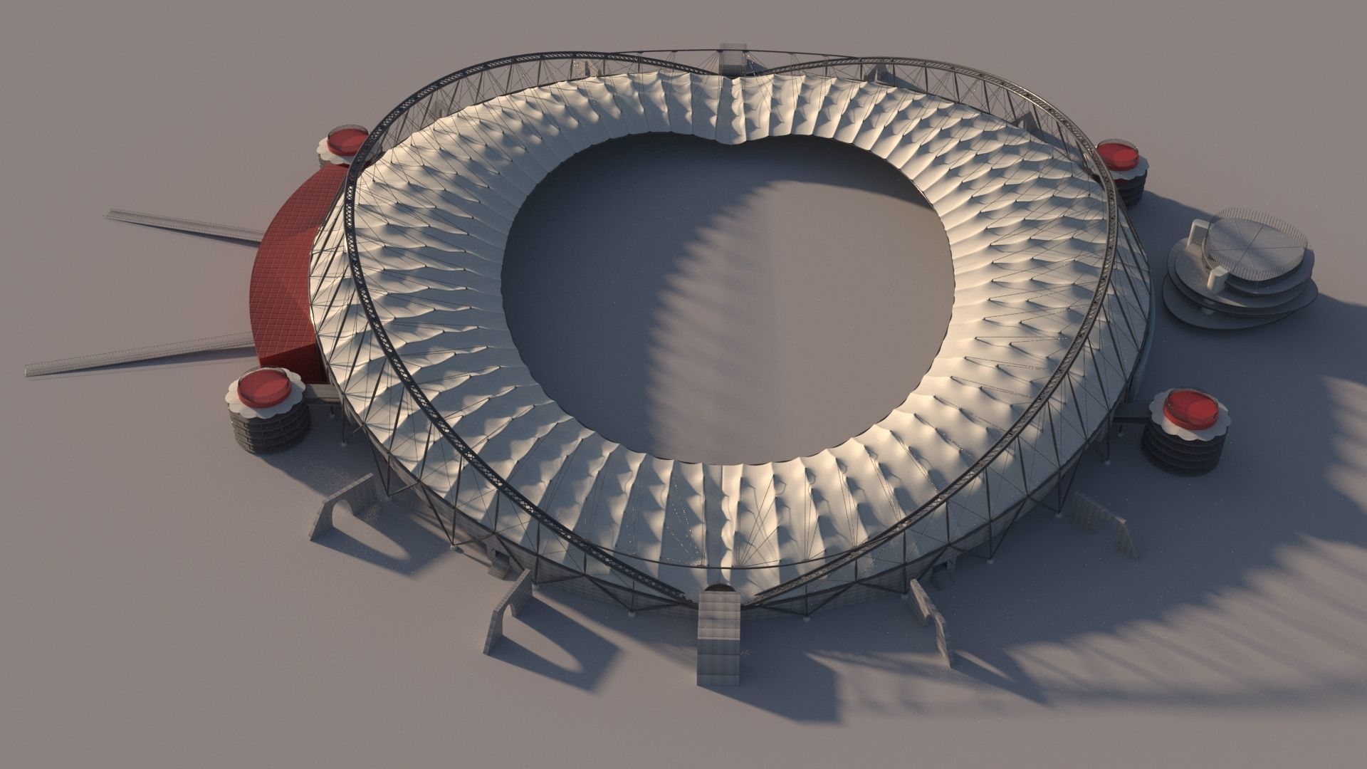 Khalifa International Stadium in Doha Qatar 3D model_2