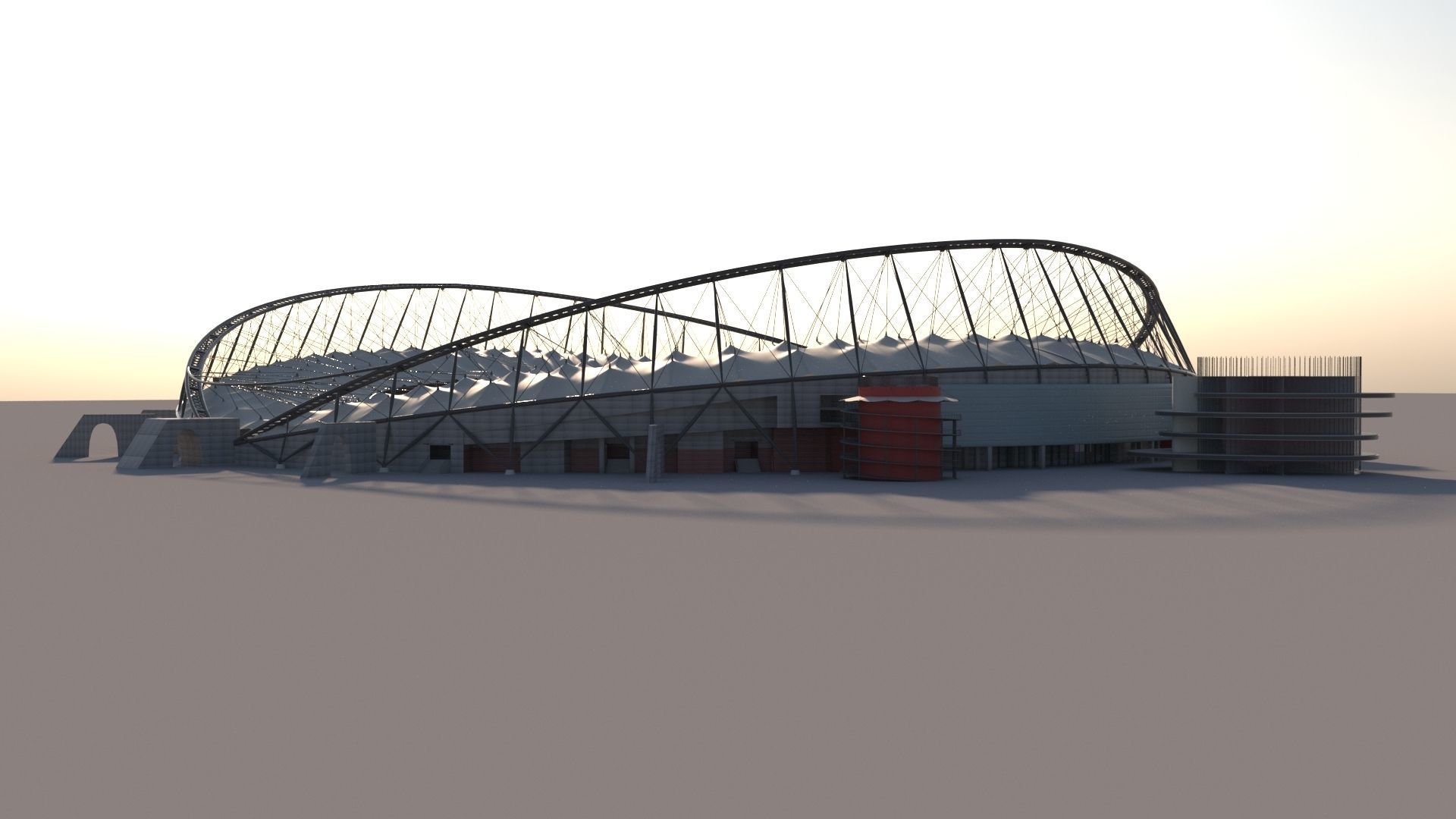 Khalifa International Stadium in Doha Qatar 3D model_1