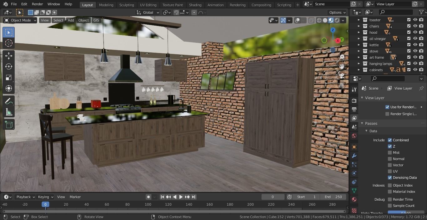 Kitchen interior  3D model_17