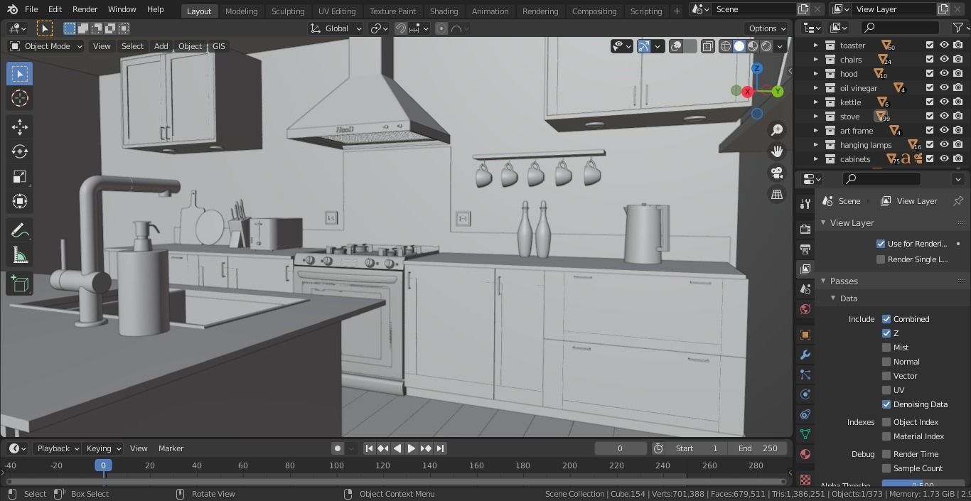 Kitchen interior  3D model_9