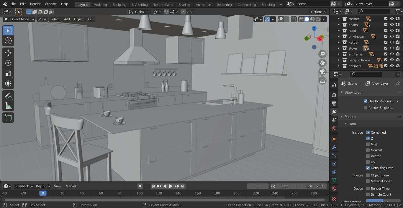 Kitchen interior  3D model_7