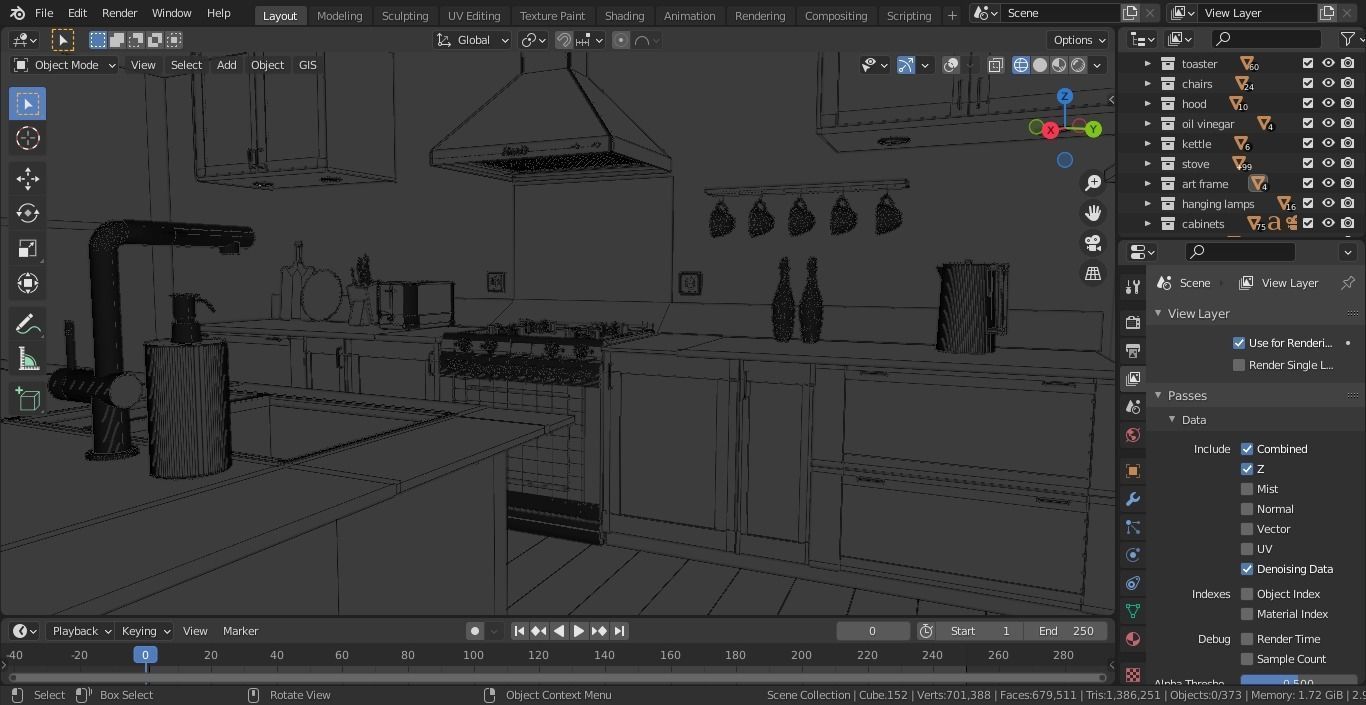 Kitchen interior  3D model_14