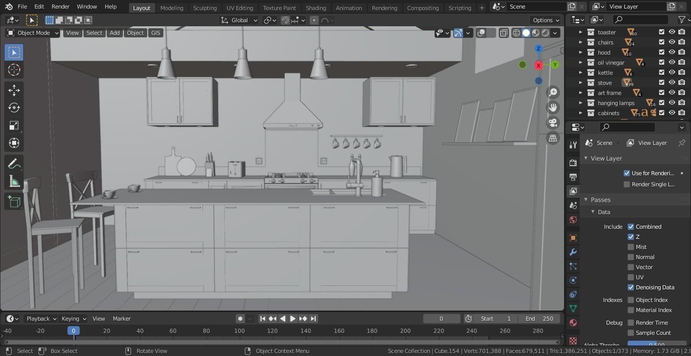 Kitchen interior  3D model_6
