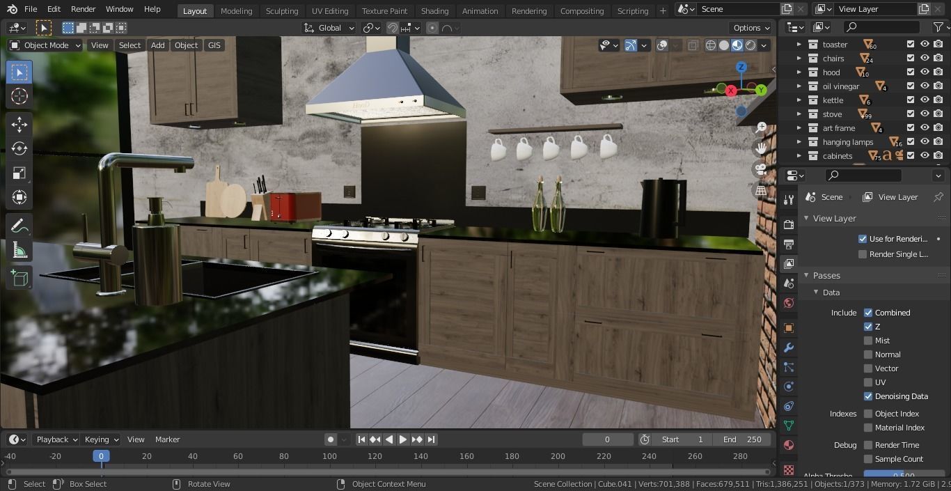 Kitchen interior  3D model_22