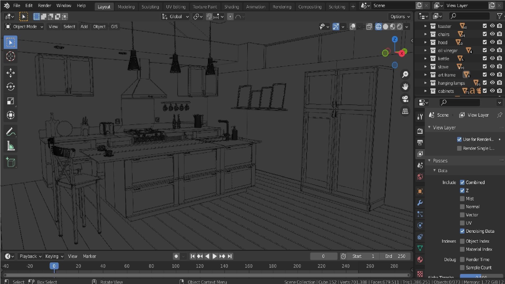Kitchen interior  3D model_11