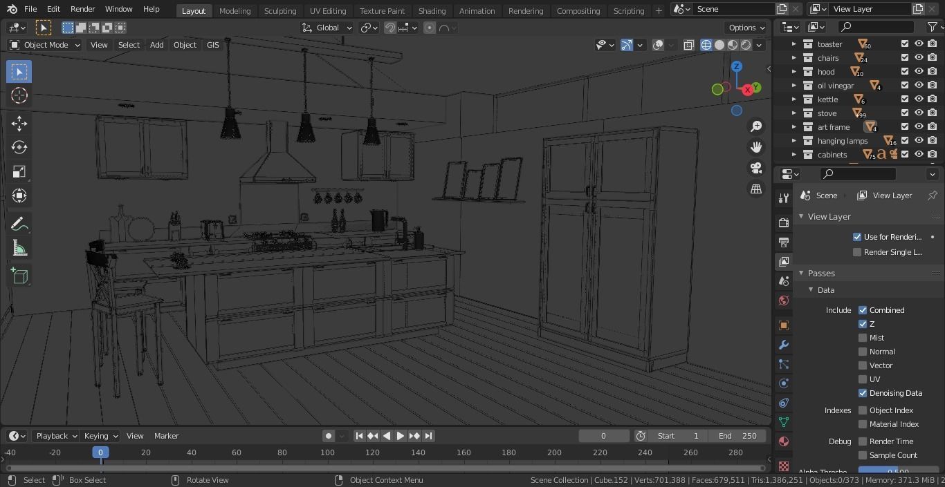 Kitchen interior  3D model_16