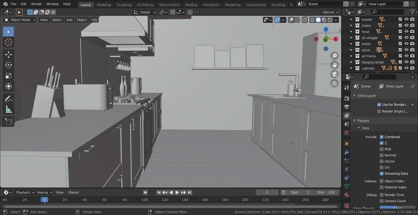 Kitchen interior  3D model_8