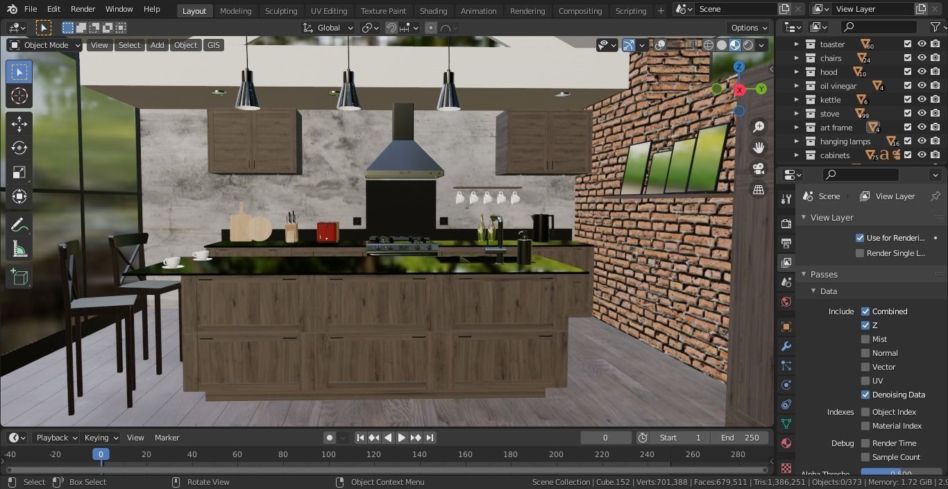 Kitchen interior  3D model_18