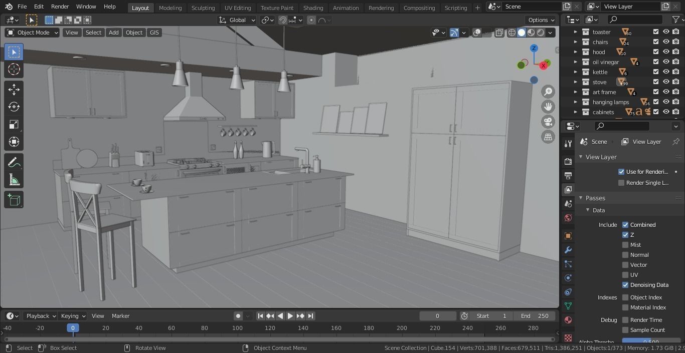 Kitchen interior  3D model_10