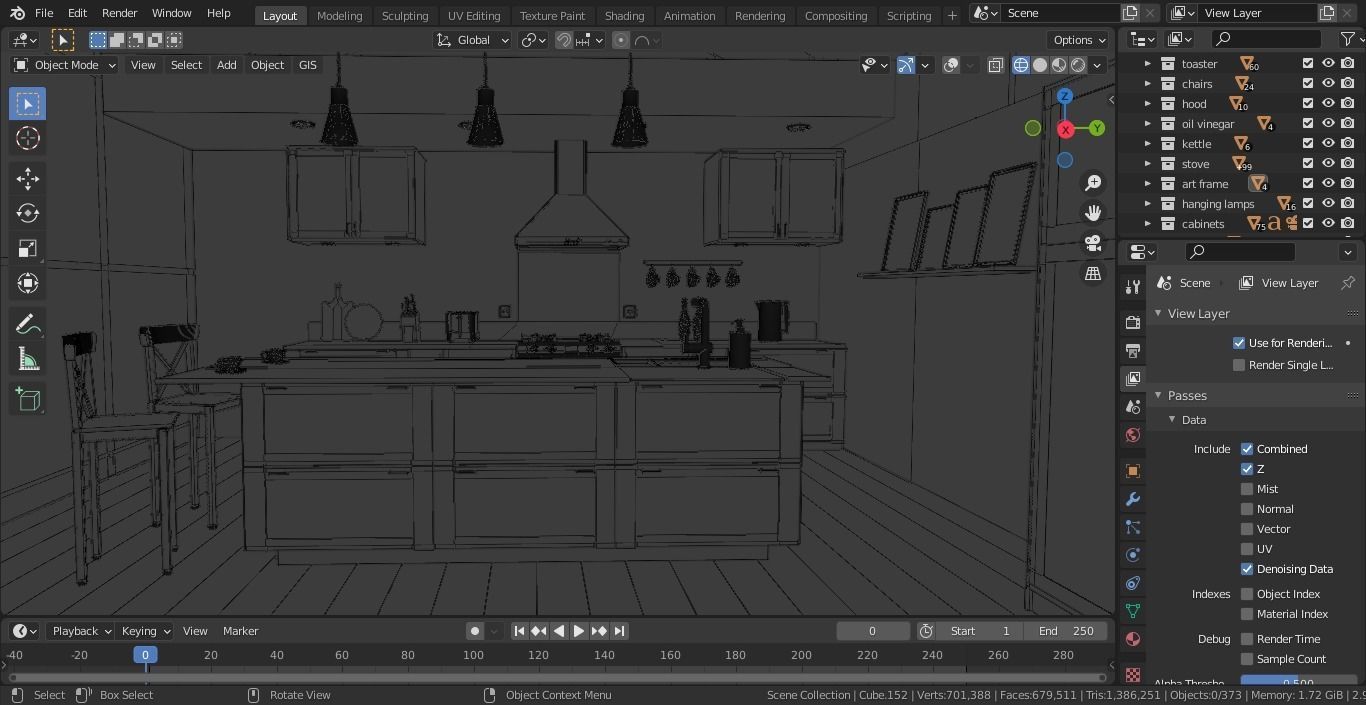 Kitchen interior  3D model_12