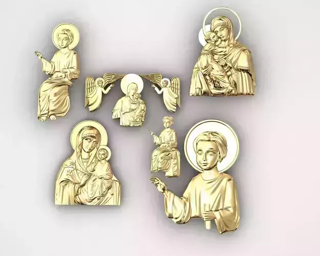 icons nativity set in gold