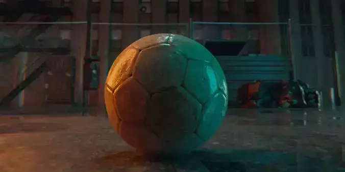 Photorealistic Old Soccer Ball Low-poly 3D model