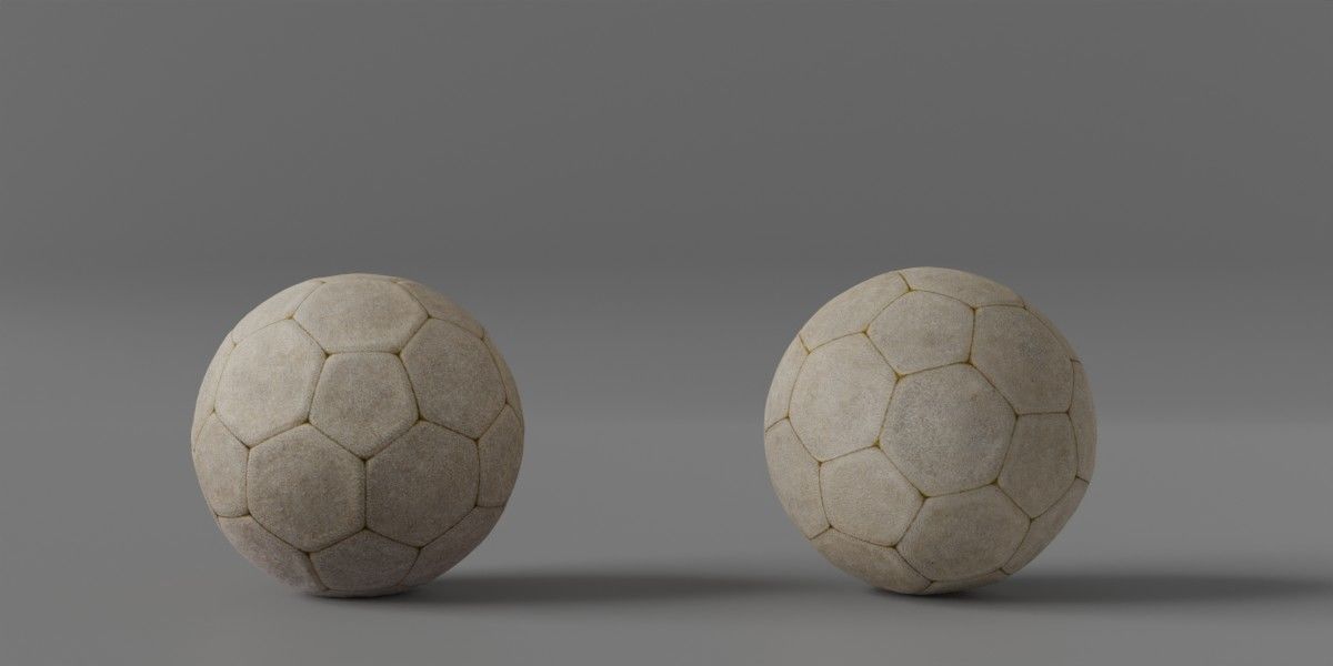 Photorealistic Old Soccer Ball Low-poly 3D model_2