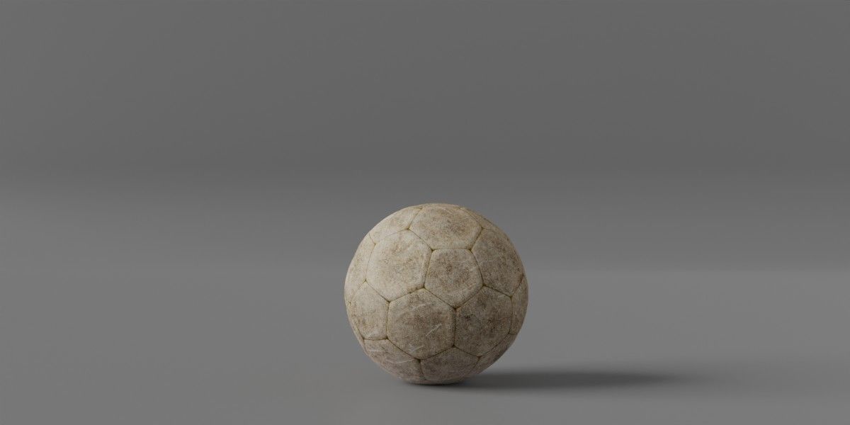 Photorealistic Old Soccer Ball Low-poly 3D model_6