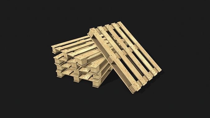 Wooden Pallet Low-poly 3D model