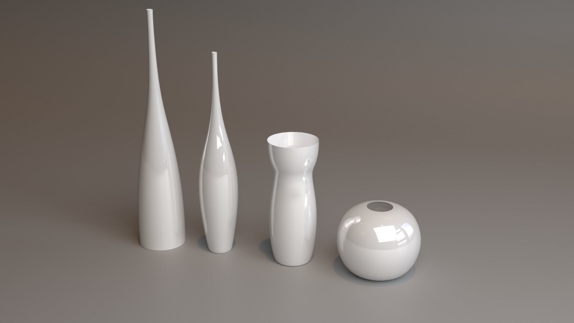A set of modern decorative vases  Low-poly 3D model_3