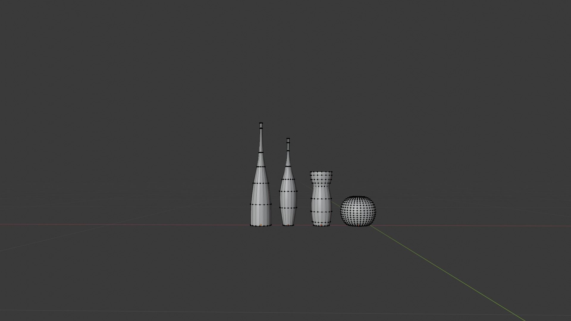 A set of modern decorative vases  Low-poly 3D model_4