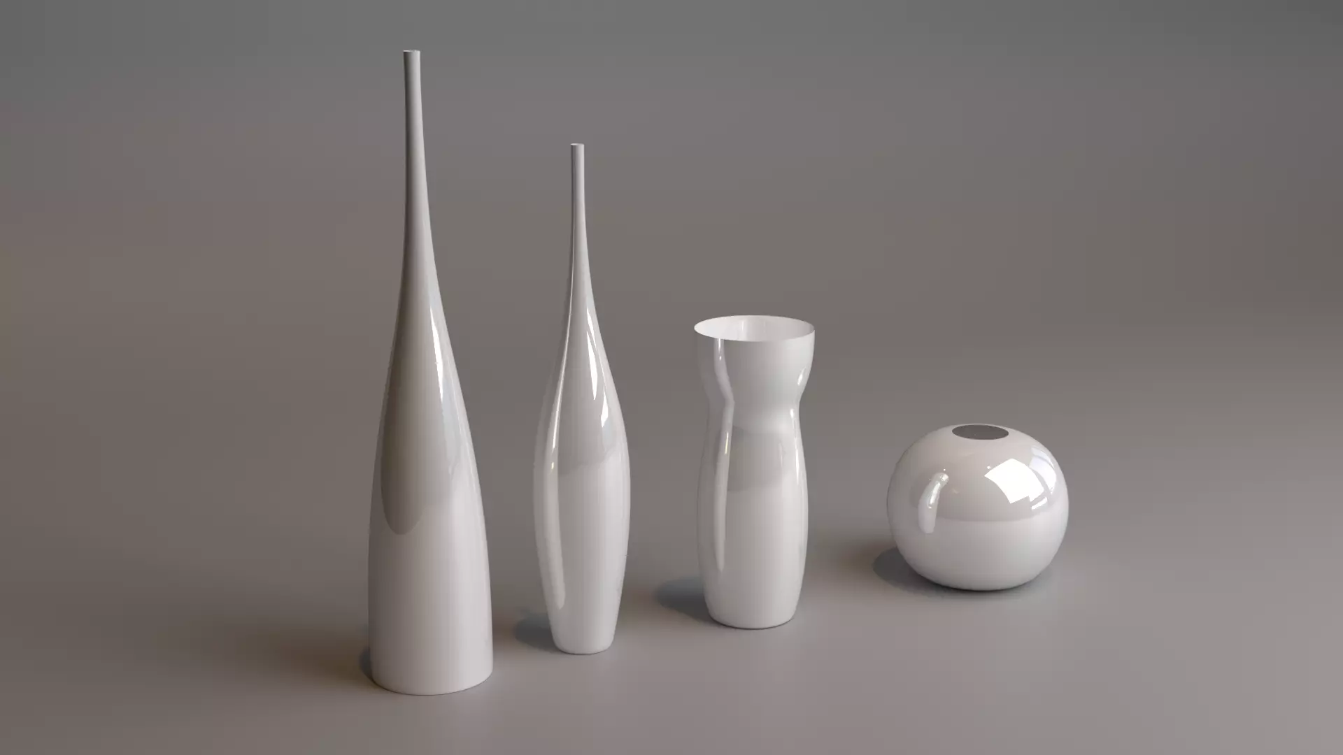 A set of modern decorative vases  Low-poly 3D model_0