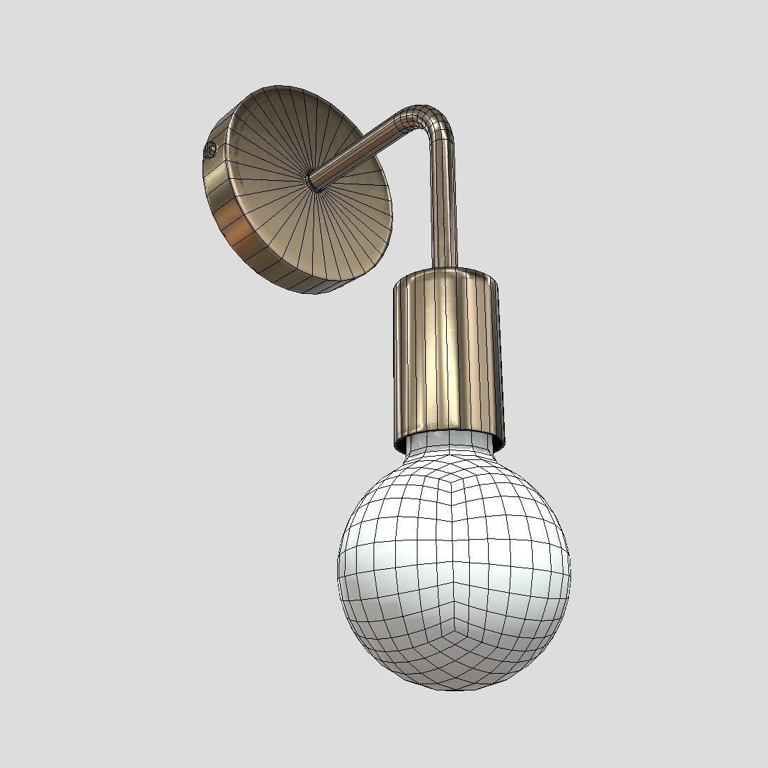 Wall Lamp 2 Low-poly 3D model_12