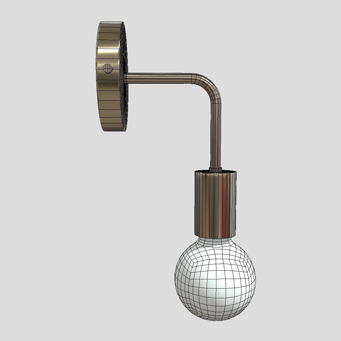 Wall Lamp 2 Low-poly 3D model_4