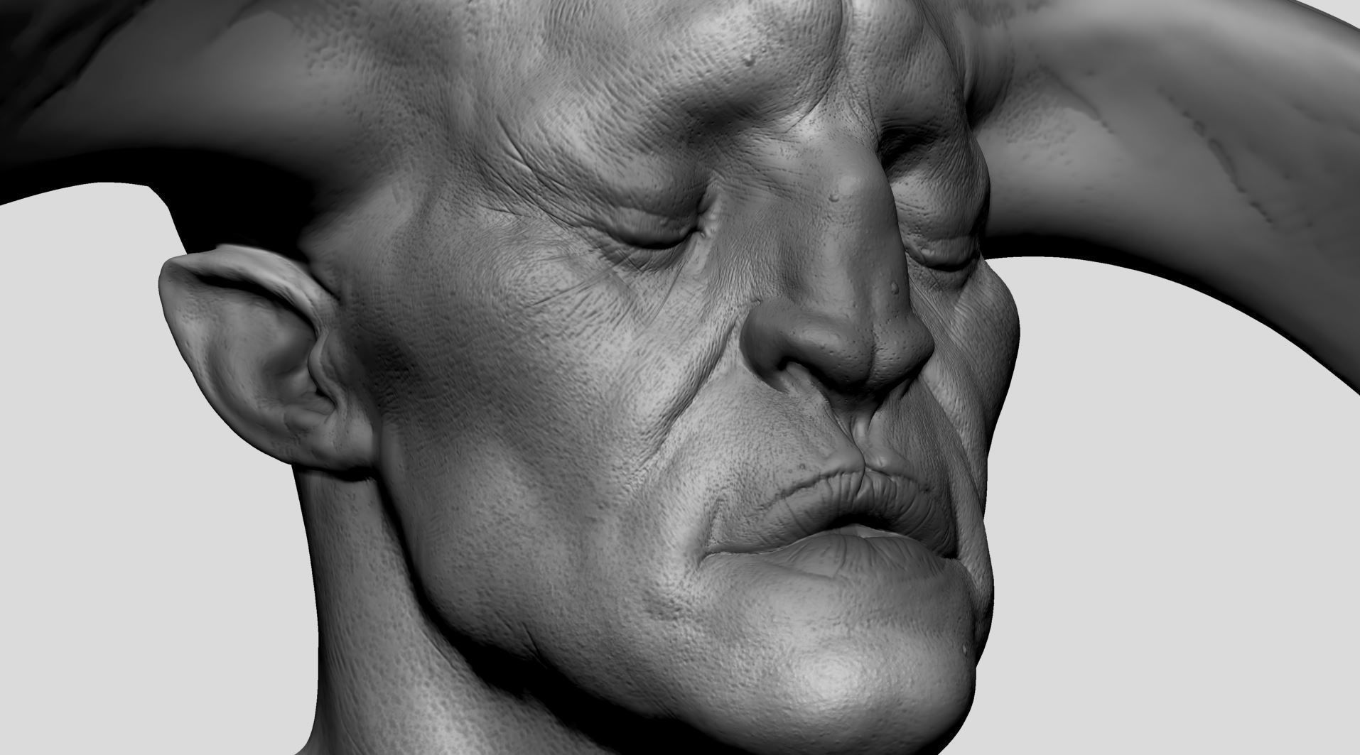 Creature Head v20 3D model_7