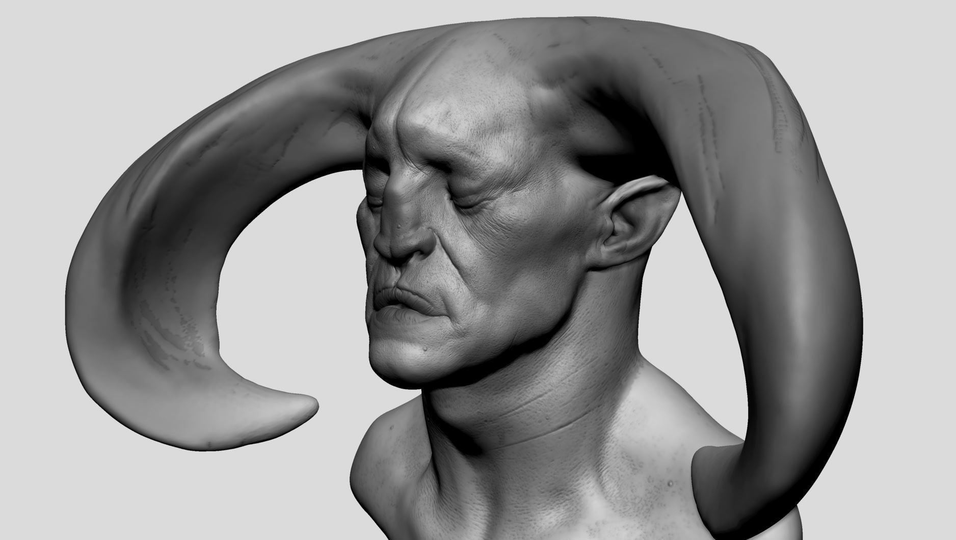 Creature Head v20 3D model_2