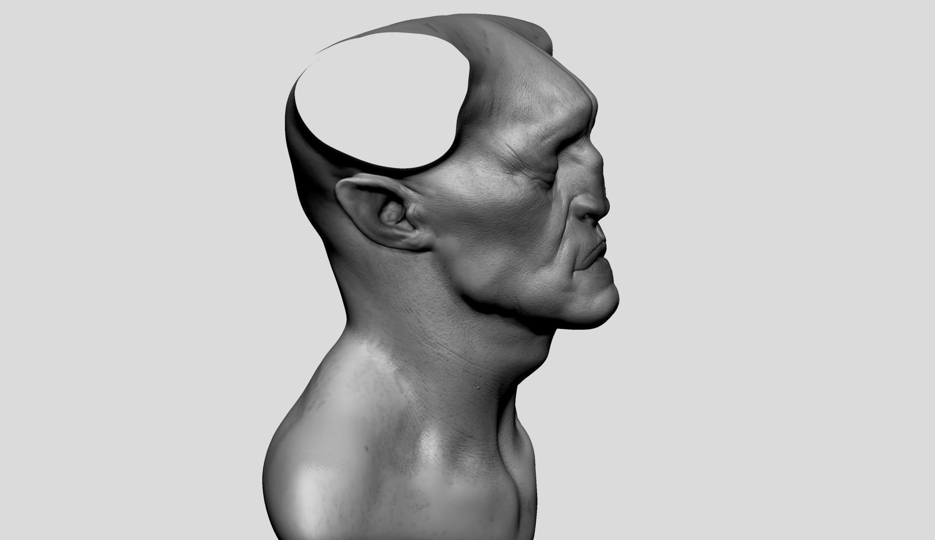 Creature Head v20 3D model_4