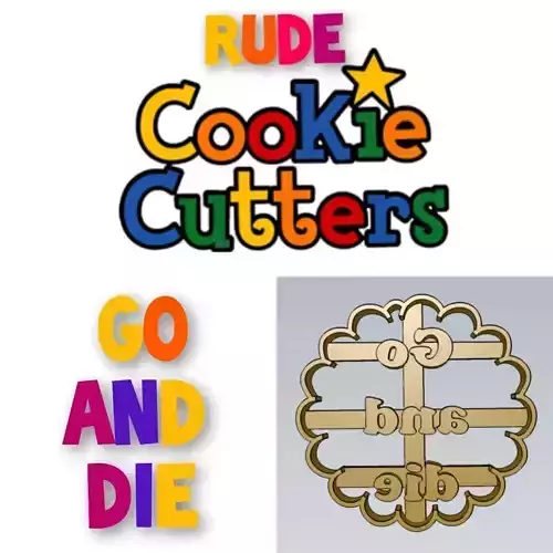 Amazing Go And Die Rude Word Cookie Cutter Stamp Cake Decor